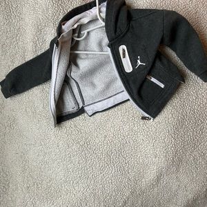 Jordan Full Hoodie Zip Up Grey Infant Baby Size 24M